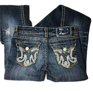 MEK "Clayton" Slim Bootcut Distressed Ripped Jeans